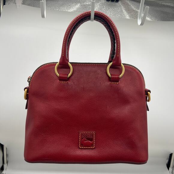 Dooney & Bourke Florentine Leather Domed Purse Red Color Handbags - Picture 1 of 16